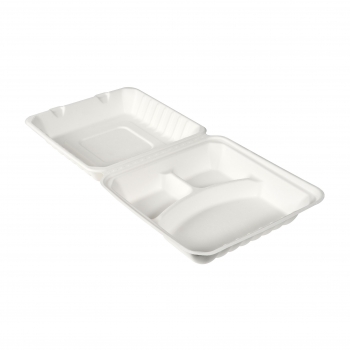 BioPak Menübox mit Deckel, Dreiteilig, 350/120/120ml