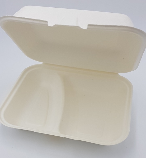 Menübox, 2-geteilt, Bagasse