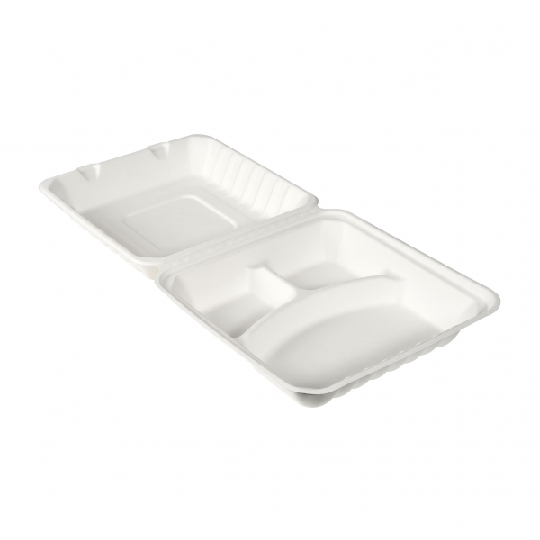 BioPak Menübox mit Deckel, Dreiteilig, 350/120/120ml